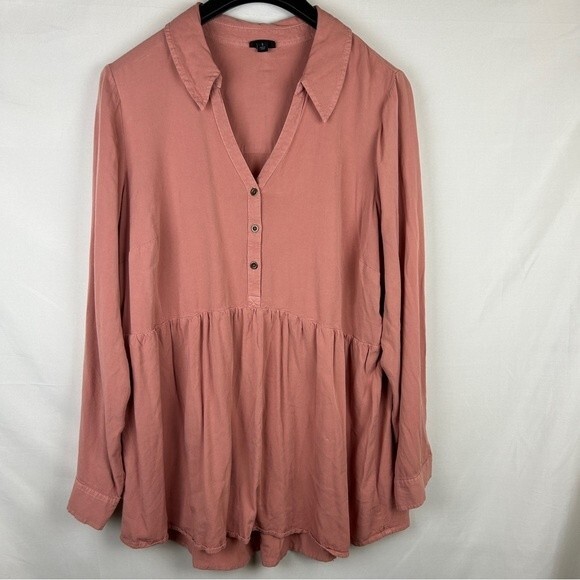 Torrid button shirt long blouse dress size 1 - Picture 1 of 6